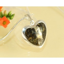 Herz Anhänger Bernstein Silber 925 AC49a