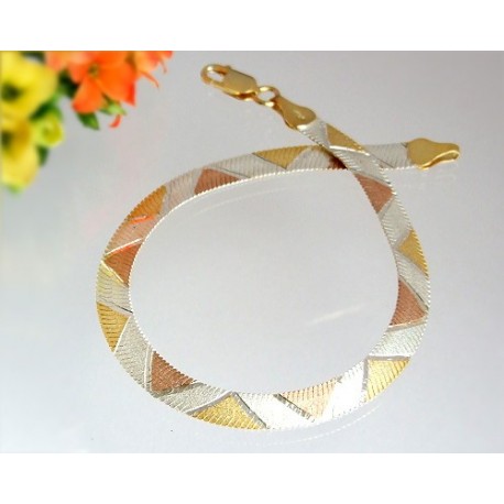 Armband Bicolor 18 cm Silber 925 SA83