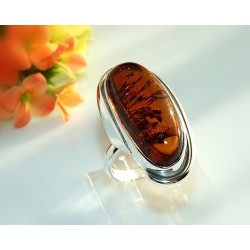 Bernstein Ring 17,5 mm  Silber 925  HC29