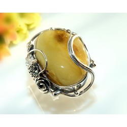 Bernstein Ring 19 mm  Silber 925 HC49