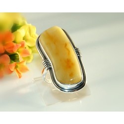 Bernsteinschmuck - Bernstein-Ring 18 mm  Silber-925  (HC61)