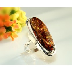Bernstein Ring 19 mm Silber-925 HC57