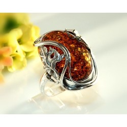 Bernsteinschmuck Bernstein Ring 19,5 mm Silber 925 HC51