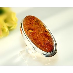 Bernstein Ring 18,5 mm Silber 925 HC45