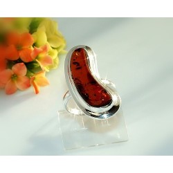 Bernstein Ring 19 mm  Silber 925  HC18