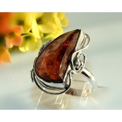  Bernstein Ring 17,5 mm Silber925 Bernsteinschmuck HC54