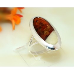 Bernsteinschmuck - Bernstein-Ring 17,5 mm  Silber-925  (HC67)