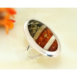 Bernsteinschmuck Bernstein Ring 17 mm  Silber 925 HC72
