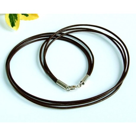 3-reihiges Lederband, braun 40 cm/ 3,3 mm (KB74)