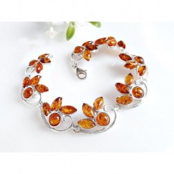 Bernstein Armband Silber 19,5 cm Silber-925 CU92