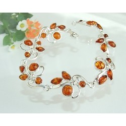 Bernstein-Armband Silber 21 cm Silber-925 CU91