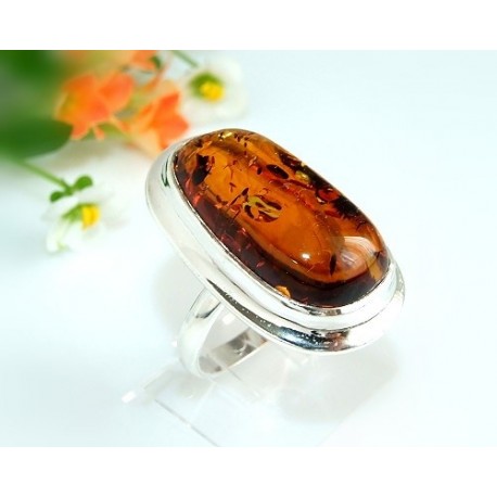 Bernsteinschmuck Bernstein Ring 19,5 mm Silber 925 HC88
