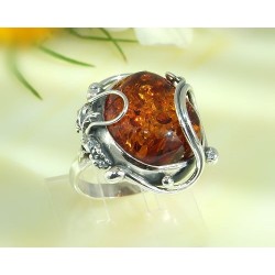 Bernsteinschmuck Bernstein Ring 16,5 mm Silber 925 HD08