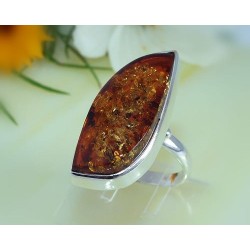 Bernstein-Ring 18 mm  Silber-925  (HC97)