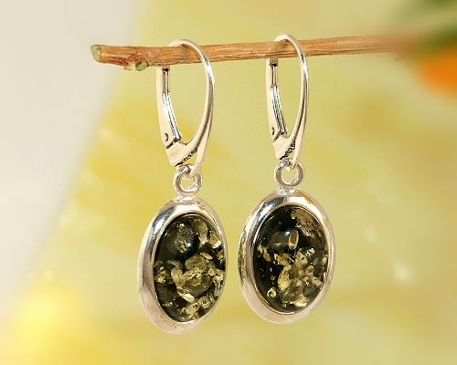 Polnischer Bernstein Goldplattierte Silberohrringe, 3,4ct