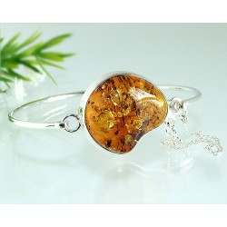 Bernsteinschmuck - Bernstein-Armreif  Silber-925  (CW41)