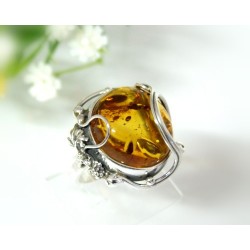 Bernsteinschmuck Bernstein Ring 17 mm Silber 925 HD22a