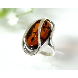 Bernsteinschmuck - Bernstein-Ring 18 mm Silber-925  (HD23)