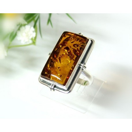 Bernsteinschmuck - Bernstein-Ring 18 mm  SILBER 925 (HD53)