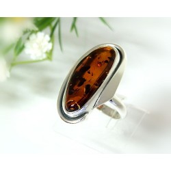 Bernsteinschmuck Bernstein Ring 17 mm SILBER 925 HD54a