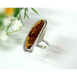 Bernsteinschmuck - Bernstein-Ring 18 mm SILBER 925  (HD48)