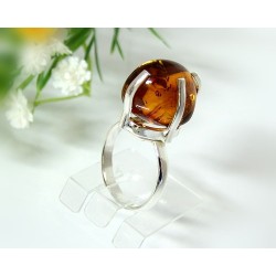 Bernsteinschmuck - Bernstein-Ring 18 mm SILBER 925  (HD49)