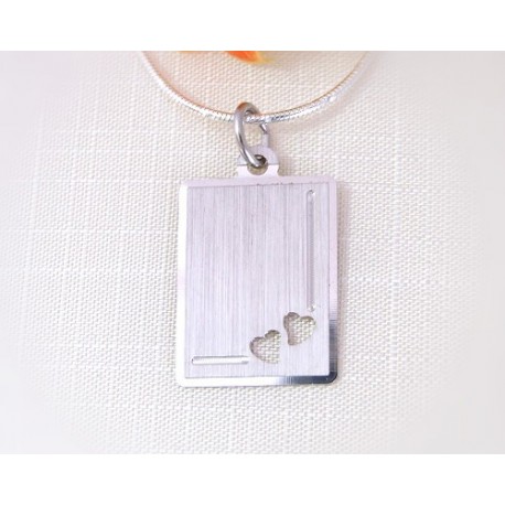 Silberschmuck - Herz Silber Platte Anhänger Silber-925  ST52