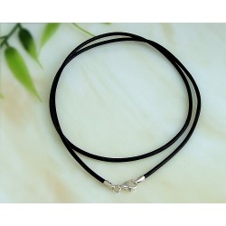 Lederband schwarz 40 cm / 50 cm / 3mm (KC28)
