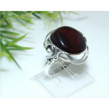 Bernsteinschmuck - Bernstein-Ring  18 mm Silber-925  (HE22)