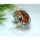Bernsteinschmuck Bernstein Ring  18 mm Silber 925 HE43a