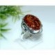 Bernsteinschmuck - Bernstein-Ring  18 mm Silber-925  (HE45)