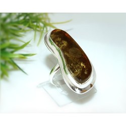 Bernsteinschmuck - Bernstein-Ring  18 mm Silber-925  (HE57)