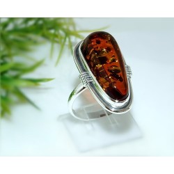 Bernsteinschmuck - Bernstein-Ring  21 mm Silber-925  (HE62)