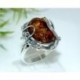 Bernsteinschmuck - Bernstein-Ring  20 mm Silber-925  (HE69)