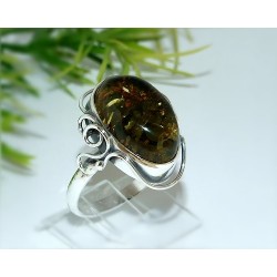 Bernsteinschmuck - Bernstein-Ring  20 mm Silber-925  (HE81)