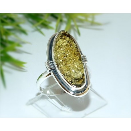 Bernsteinschmuck - Bernstein-Ring  20 mm Silber-925  (HE83)