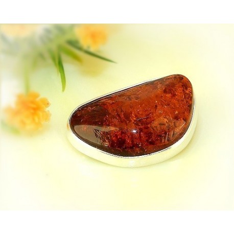 Bernsteinschmuck  Bernstein Brosche Silber 925  CY16A*