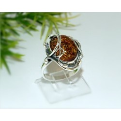 Bernsteinschmuck - Bernstein-Ring 20 mm Silber-925  (HF09)