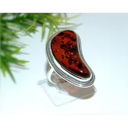 Bernstein Ring 18 mm Silber 925 HF19a