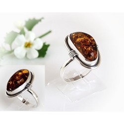 Bernsteinschmuck Bernstein Ring 20 mm Silber 925 HF77a