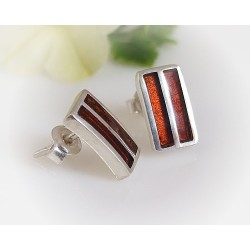 Bernstein Ohrstecker Silber 925 Ohrringe cognac Sterlingsilber ed38