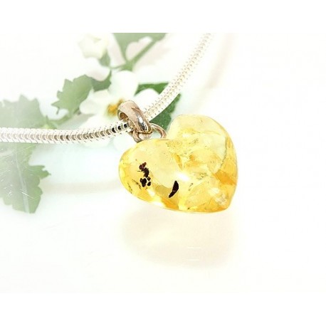 Bernsteinschmuck - Bernstein-Herz-Anhänger  Silber-925  (AM141)
