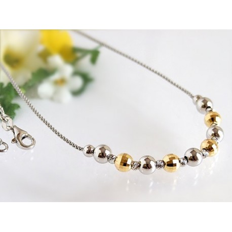 Silber Collier Kugel 42 cm Silber 925  Silberschmuck KC39