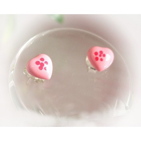 Kinder Ohrringe Silber 925 Herz rosa AK37