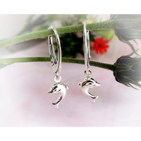 Silberschmuck - Ohrhänger Delfin Silber-925  (AK55)
