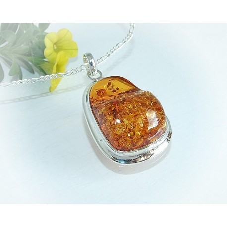 Bernsteinschmuck - Bernstein-Anhänger  Silber-925  (AM170)