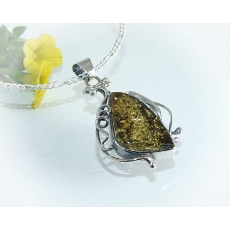 Bernsteinschmuck - Bernstein-Anhänger  Silber-925  (AM173)