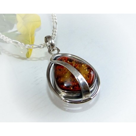 Bernsteinschmuck - Bernstein-Anhänger  Silber-925  (AM241)