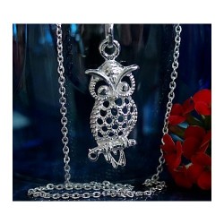 Eulen Anhänger Silber 925 Eule Silberschmuck BQ