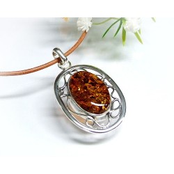 Bernsteinschmuck - Bernstein-Anhänger  Silber-925  (AM246)